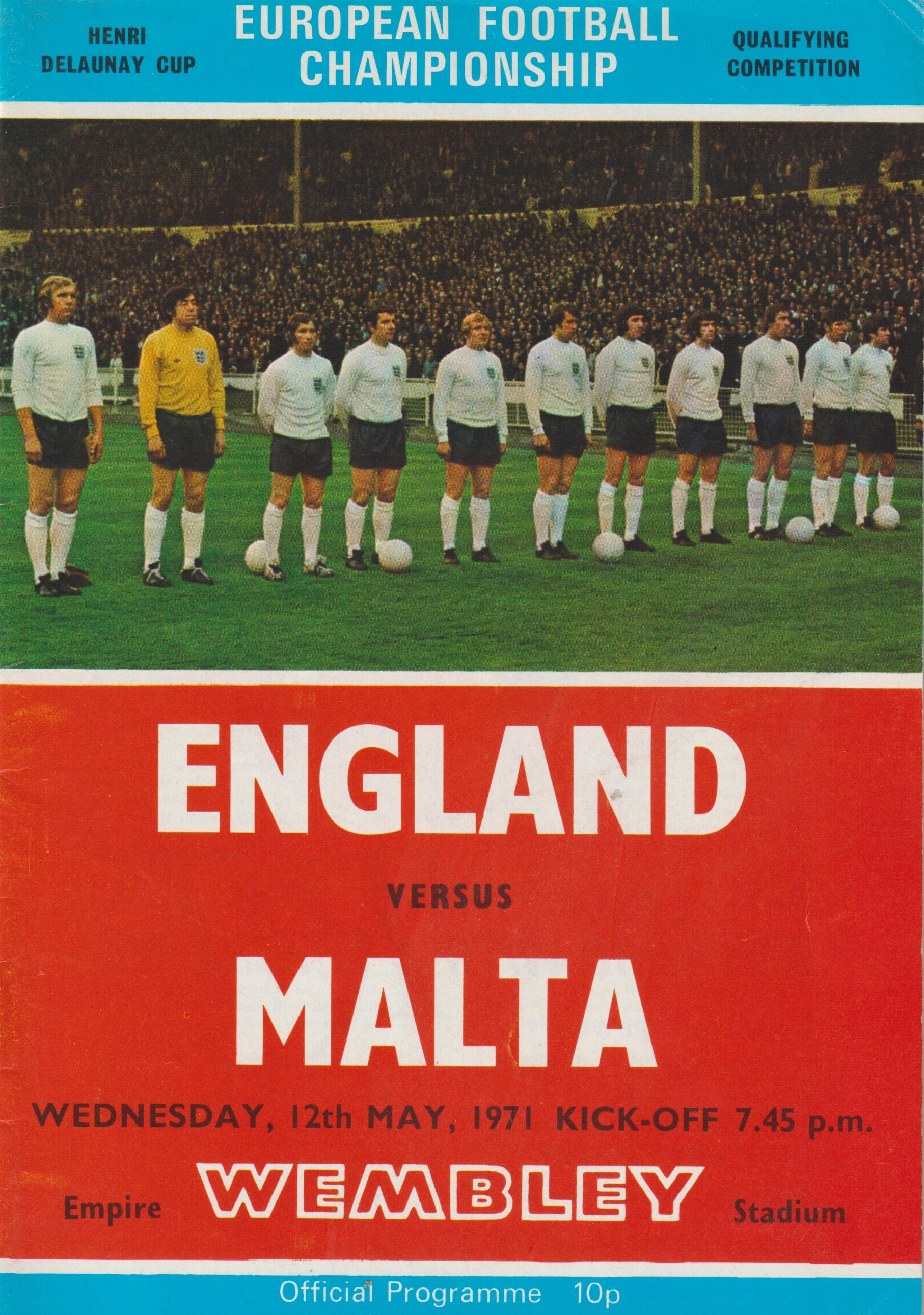 1971 - ENGLAND v MALTA